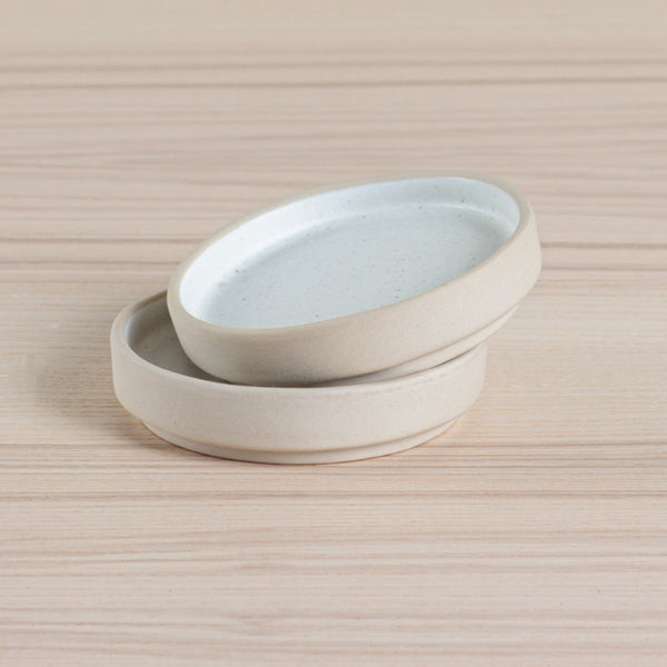 Organics Pillar Candle Holder Set Of 2 - Oatmeal