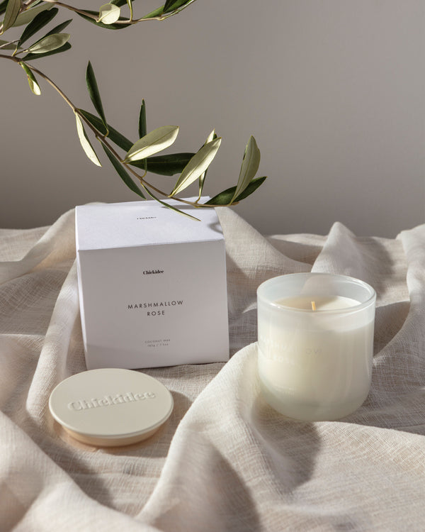 Marshmallow Rose Neutral Core Candle Small