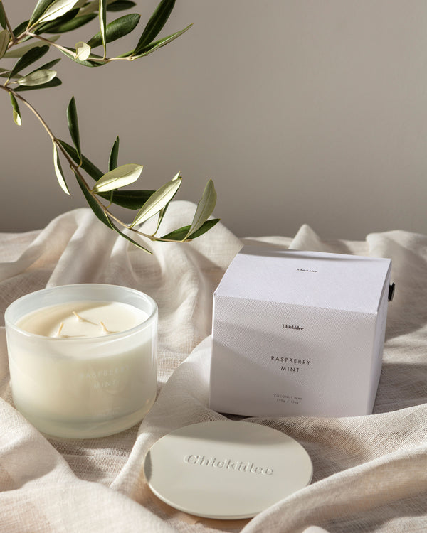 Raspberry Mint Neutral Core Candle Large