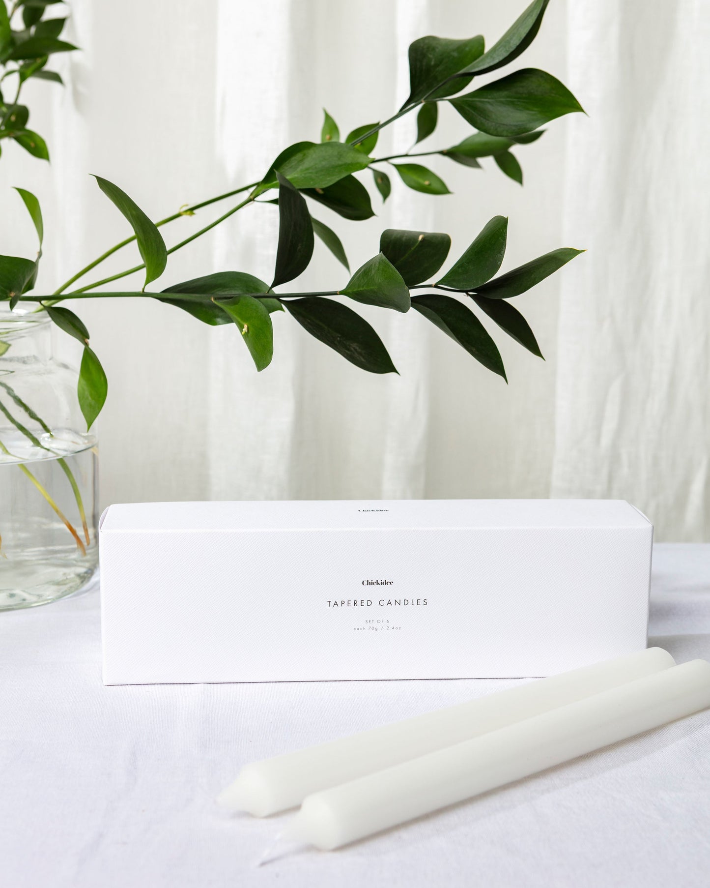 Chickidee Scents Base Range - Tapered Candles White Outside Box