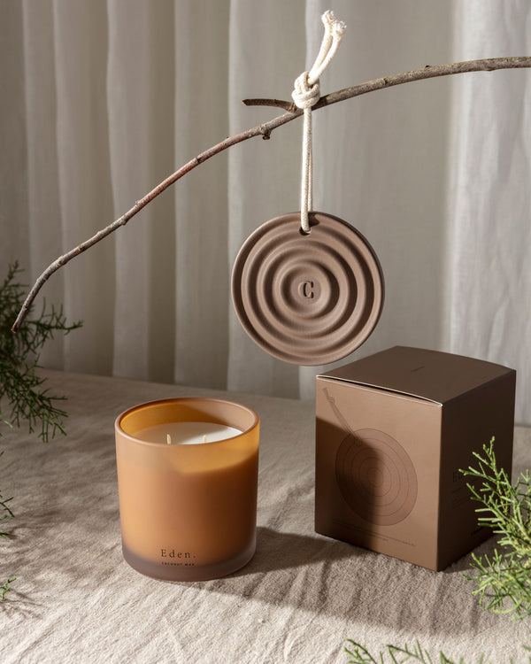 Chickidee Scents Clay Range - Eden Double Wick Candle with Hanging Scent Disc
