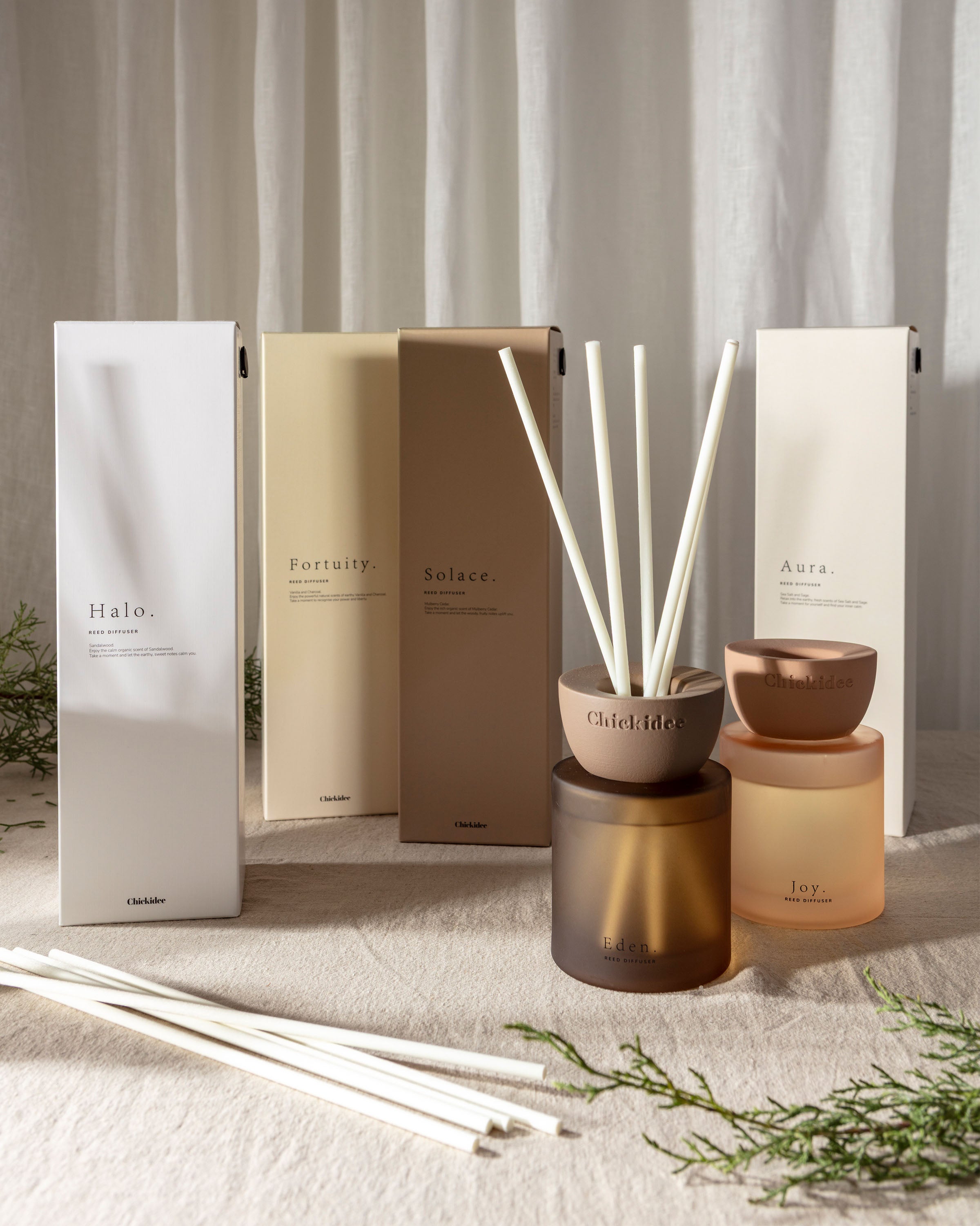 Chickidee Scents Clay Range -  Reed Diffusers Group Shot