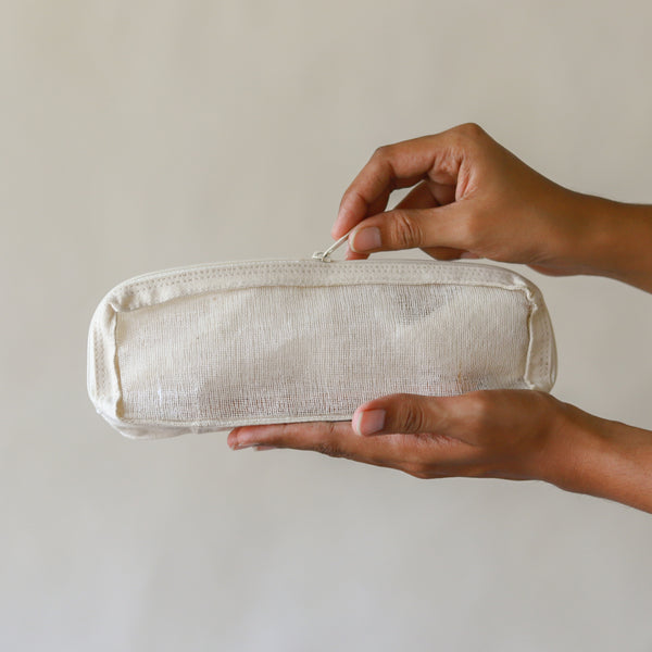 Organic Lifestyle Long Mesh Cosmetic Bag