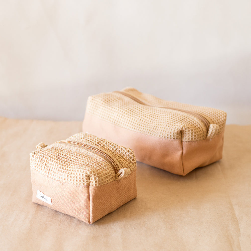 Organic Lifestyle Waffle Zipped Pouch Large