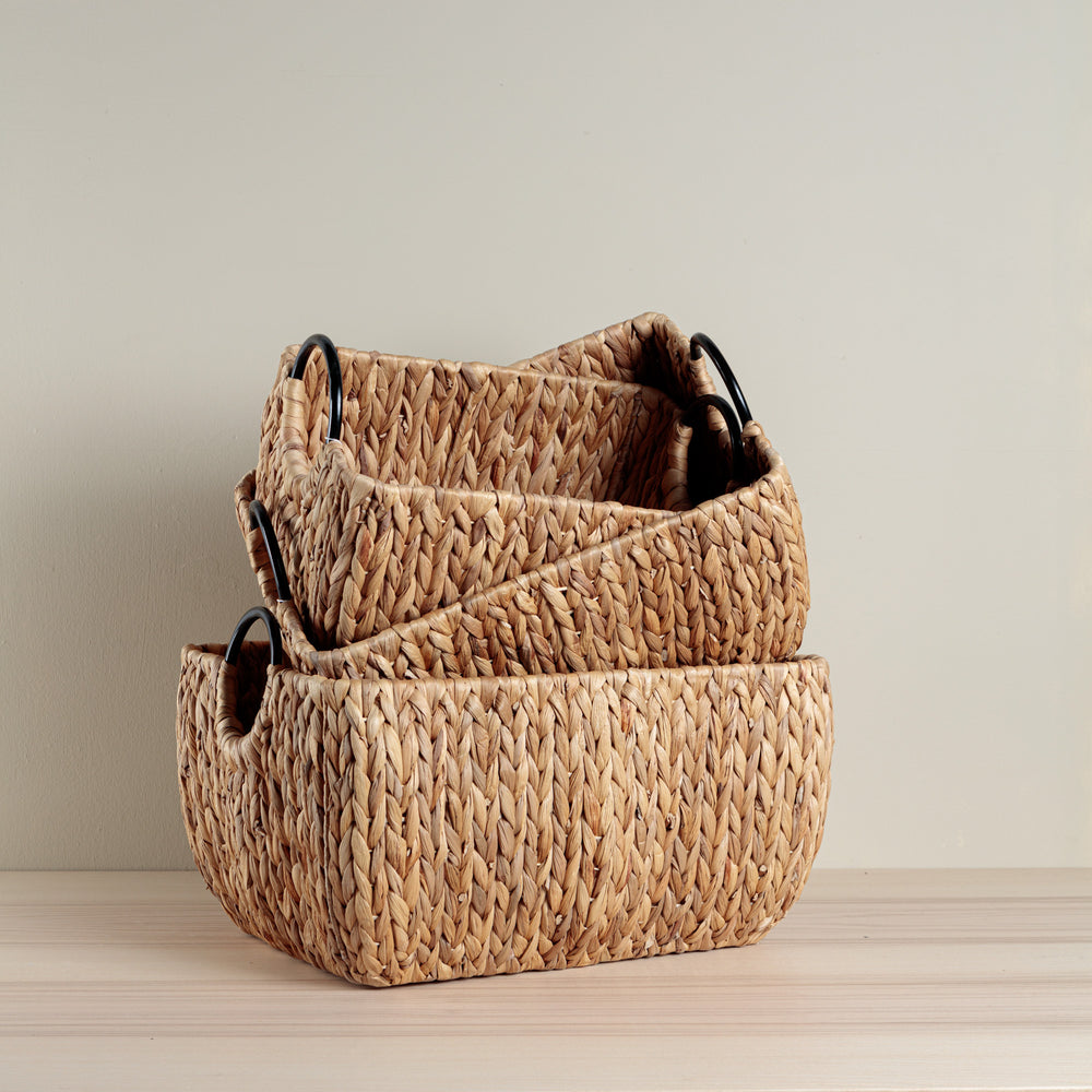 Bub Natural Shallow Seagrass Basket Set of 3