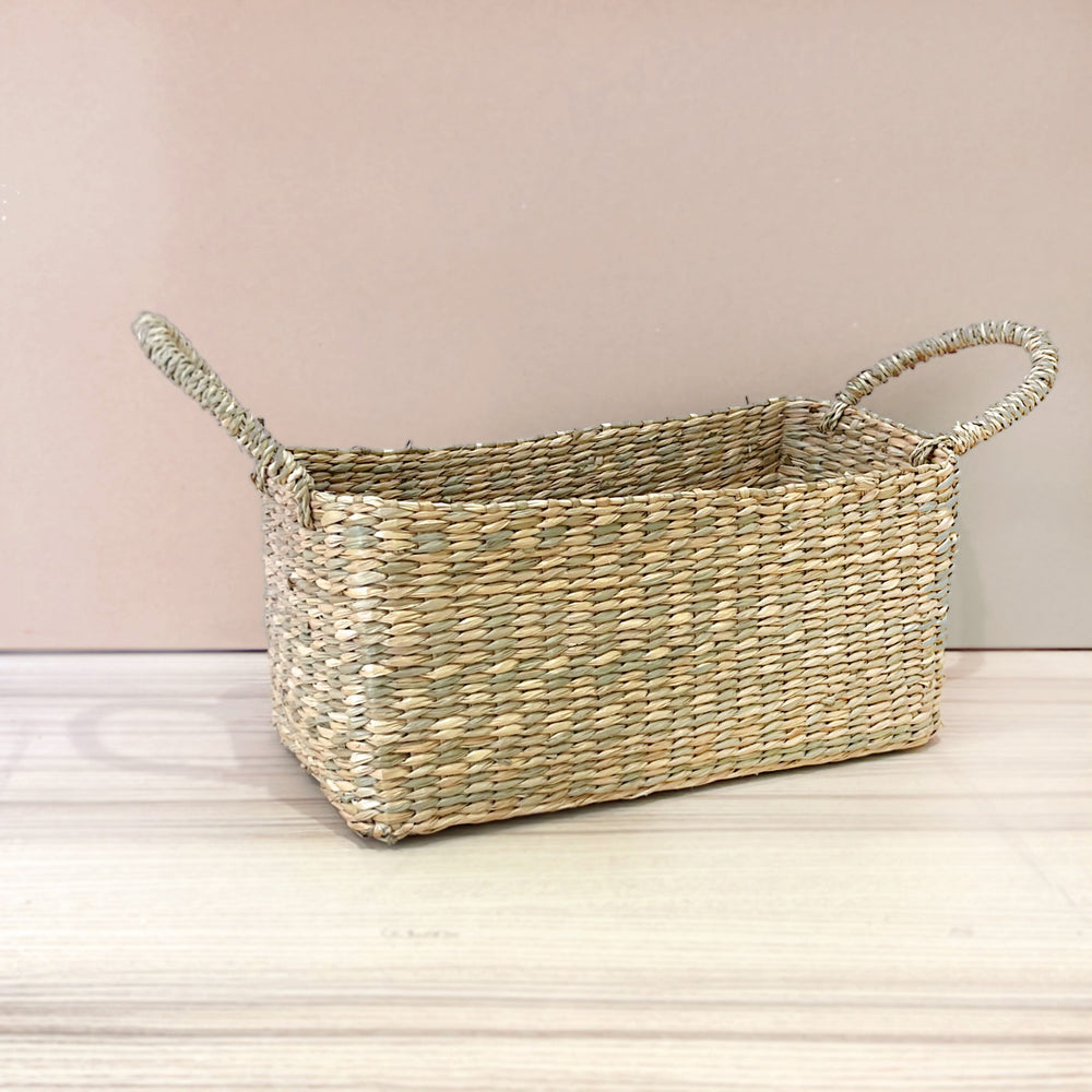 Natural Seagrass Rectangular Basket