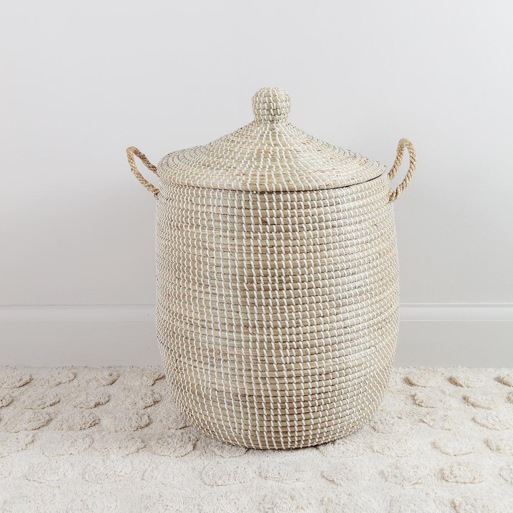 Seagrass Laundry Basket with Lid Medium