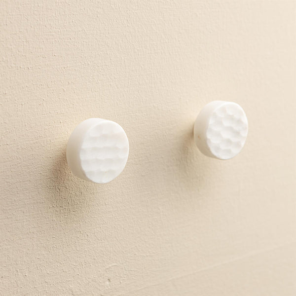 Navi White Stone Oval Drawer Knobs