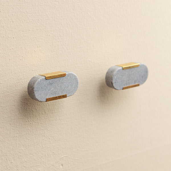 Ruhi Blue Stone Brass Drawer Knobs