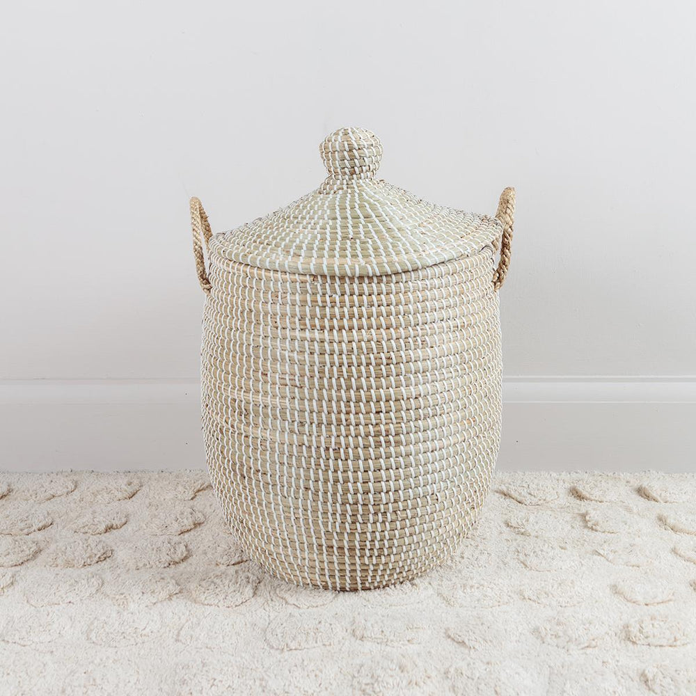 Seagrass Laundry Basket with Lid Small